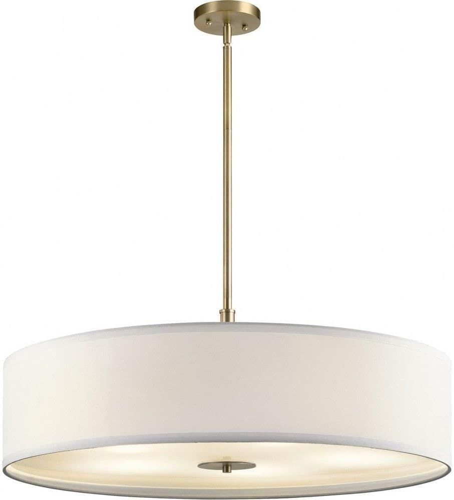 Classic Bronze 30" Drum Pendant Light with White Shade