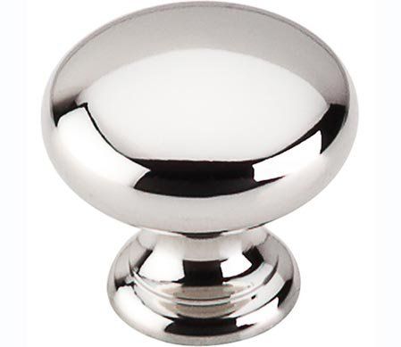 Polished Nickel Round Mushroom Cabinet Knob with Mounting Hardware