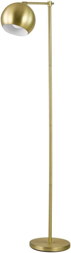 Edison Adjustable White Floor Lamp with Gold Finish