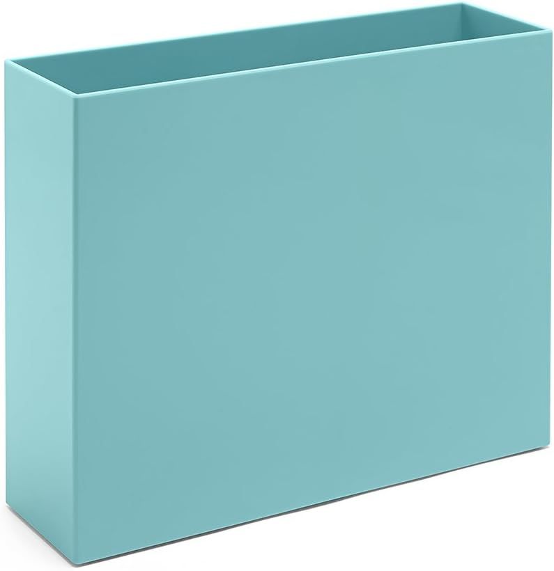 Aqua Plastic Open Top File Organizer Box