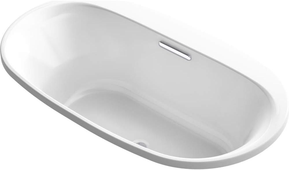 White Acrylic 66" Oval Drop-In Bath Tub