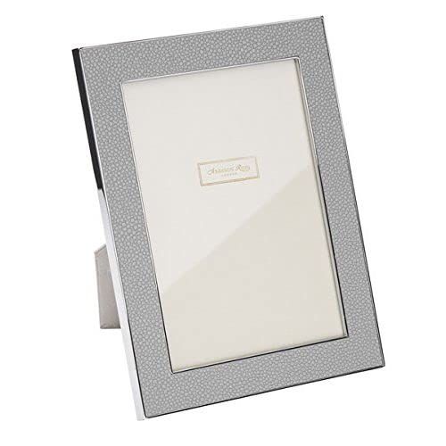 Silver 4x6 Faux Shagreen Tabletop Picture Frame