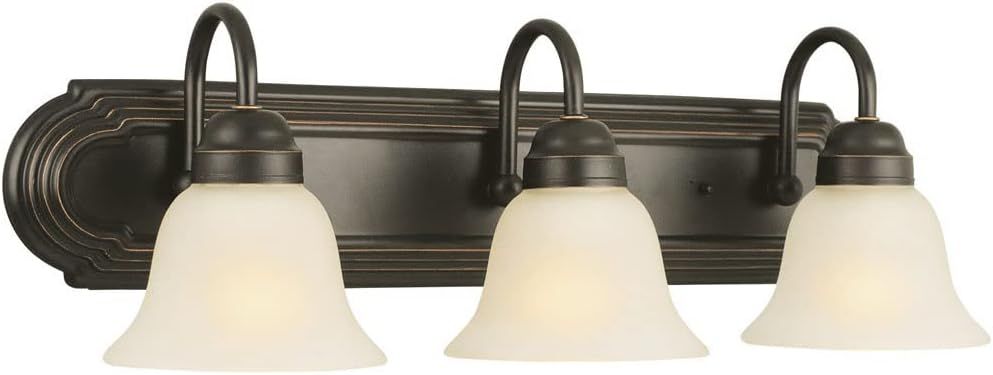 Allante 3-Light Oil Rubbed Bronze Vanity Light with Frosted Glass Shades