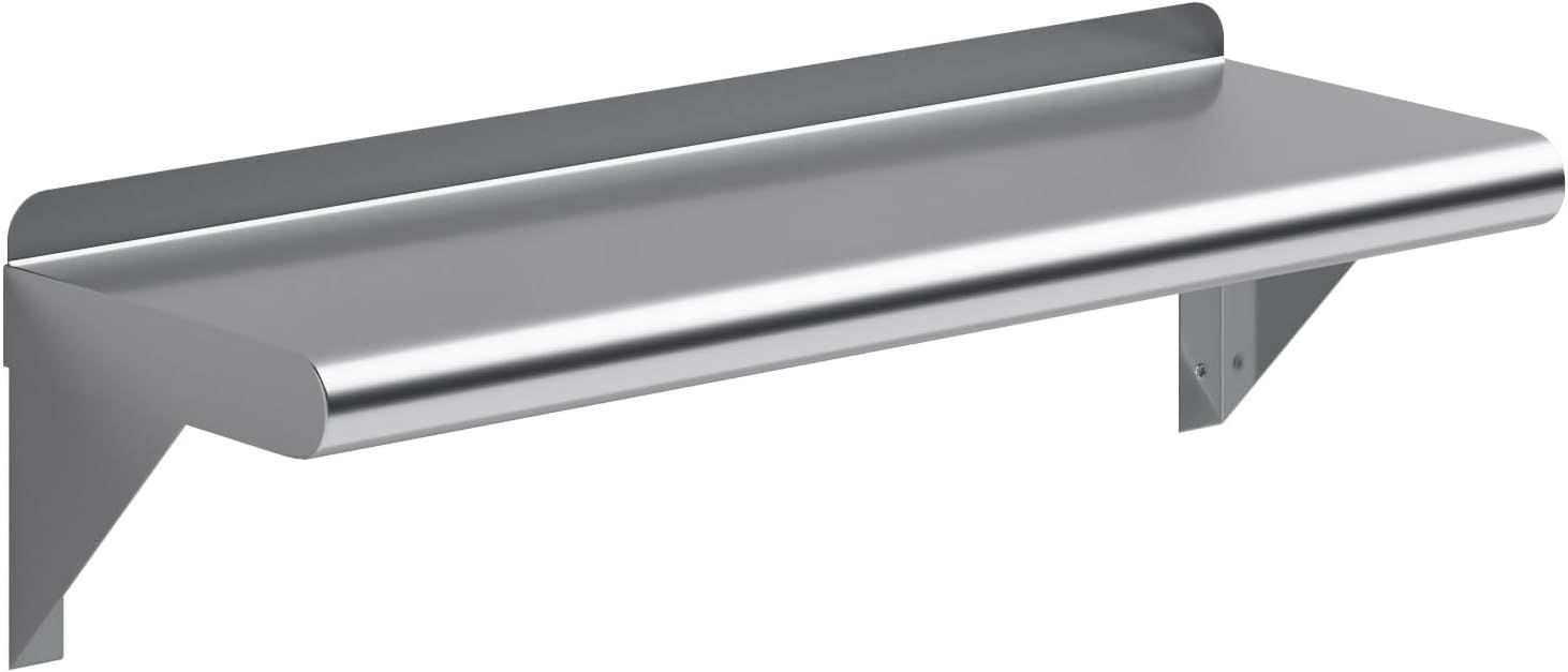 24" Stainless Steel Wall Shelf with Brackets