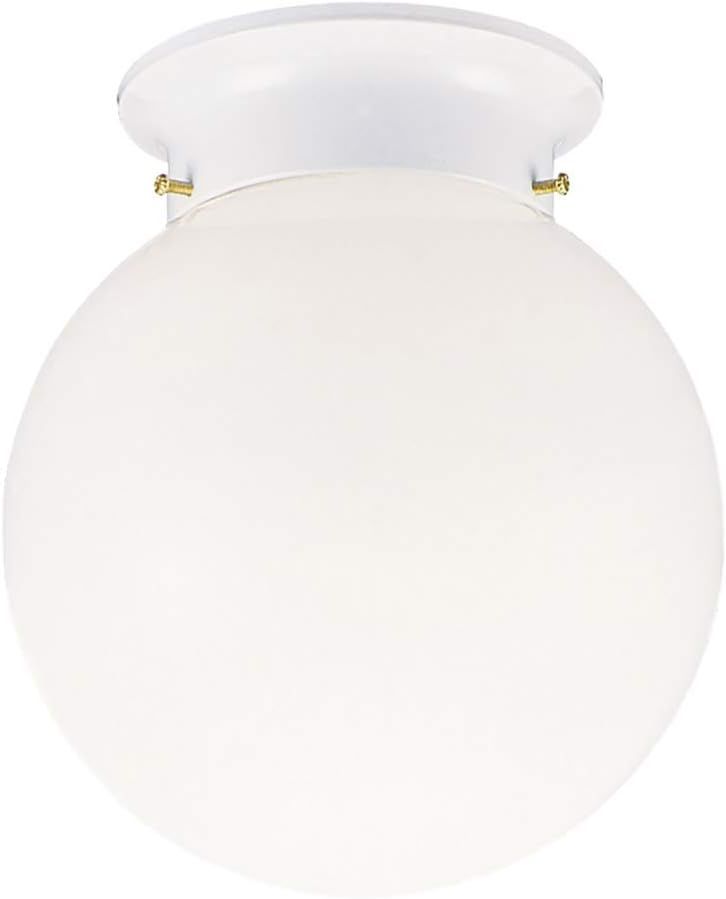 White Glass Globe Indoor/Outdoor Ceiling Light