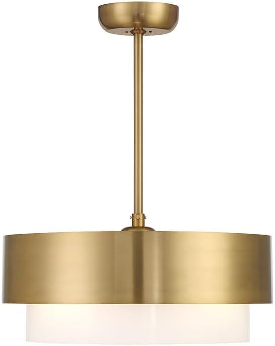 Warm Brass and White Acrylic LED Chandelier Fan with Remote