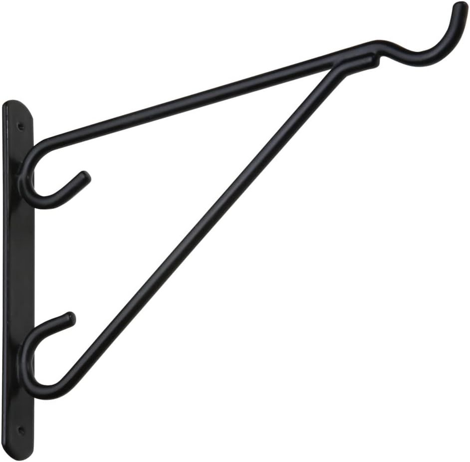 Black Vinyl Coated Steel Outdoor Hanging Bracket, 12 Inch