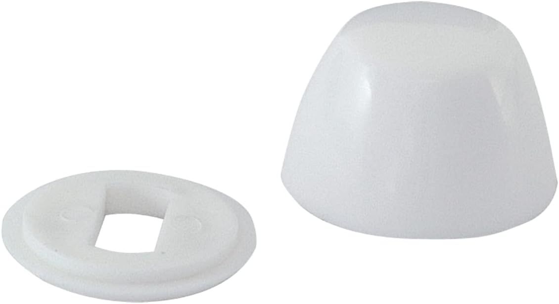 Universal White Plastic Toilet Bolt Caps with Washers