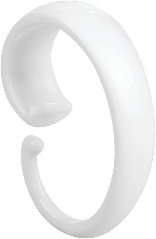 White Plastic Shower Curtain C Hooks Pack of 12