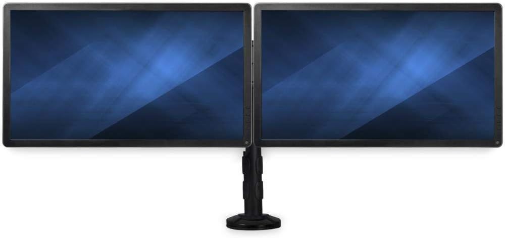 Black Dual Monitor Desk Mount with Adjustable Arms