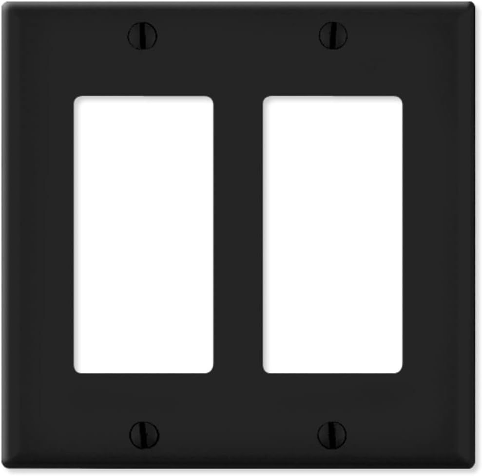 Black 2-Gang Decorator Wall Plate