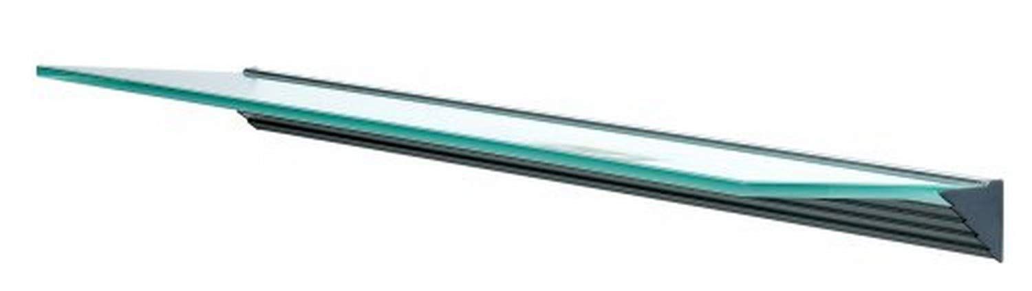 Glacier Opaque Glass Floating Wall Shelf with Silver Bracket