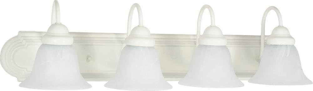 Textured White Alabaster Glass 4-Light Vanity Fixture