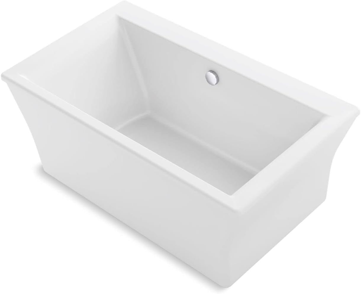 White Acrylic Freestanding Bath with Fluted Shroud