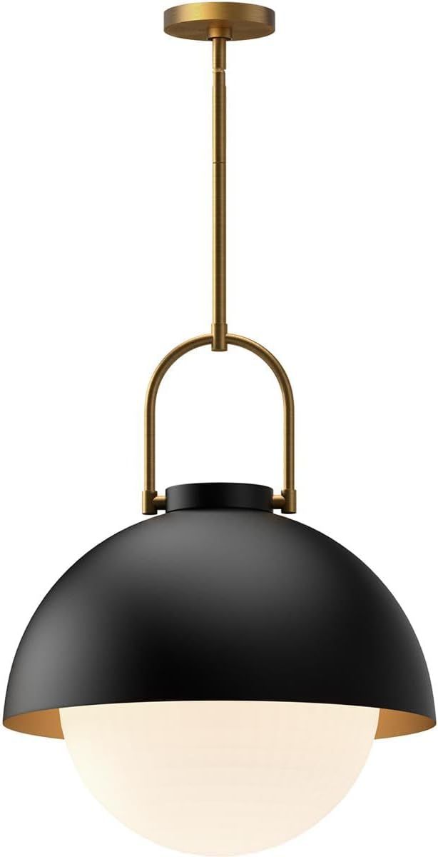 Harper Matte Black Glass Bowl Pendant Light