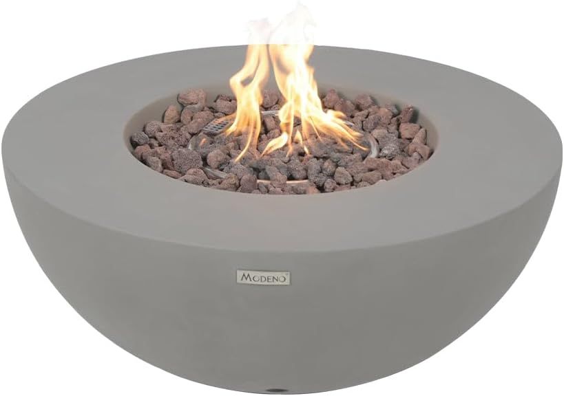 Modeno 34-Inch Gray Concrete Gas Fire Pit Table