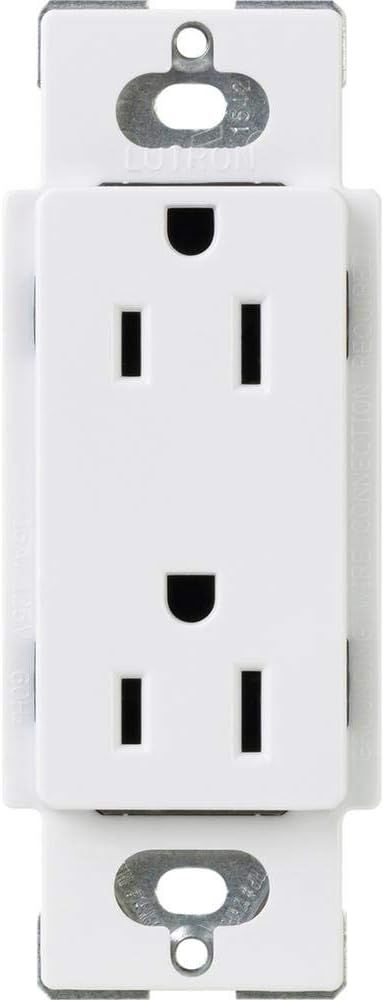 White Tamper Resistant Duplex Electrical Outlet