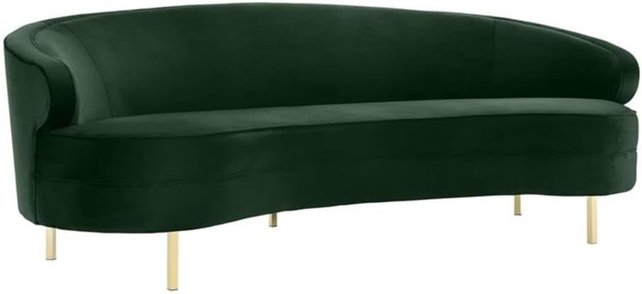 Elegant Baila Green Velvet 89" Sofa with Gold Stainless Steel Legs