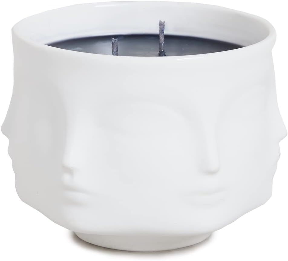 Black Soy Scented Candle in White Porcelain Pot