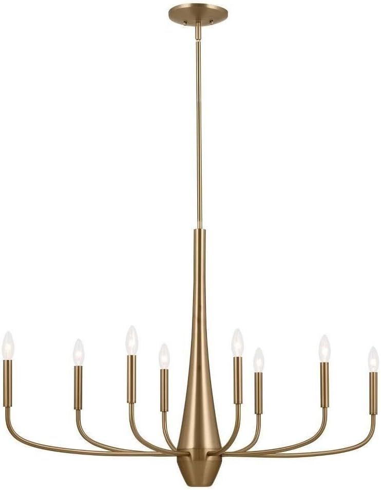 Champagne Bronze 41" Modern Candle Oval Chandelier