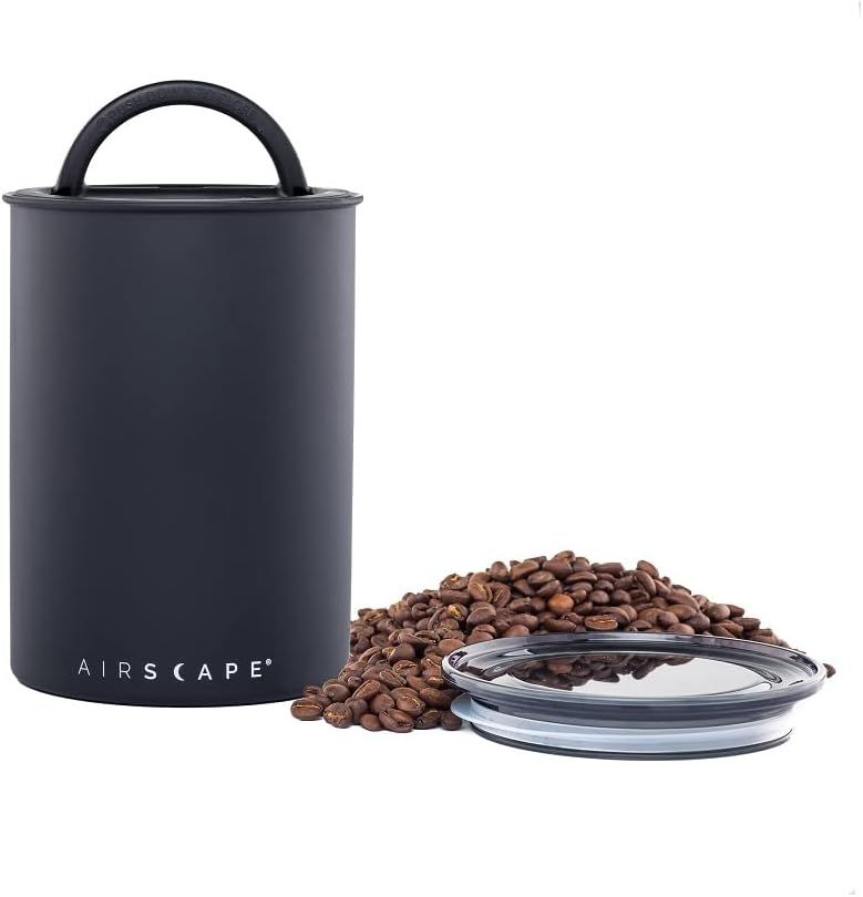 Matte Black Stainless Steel Airtight Coffee Canister