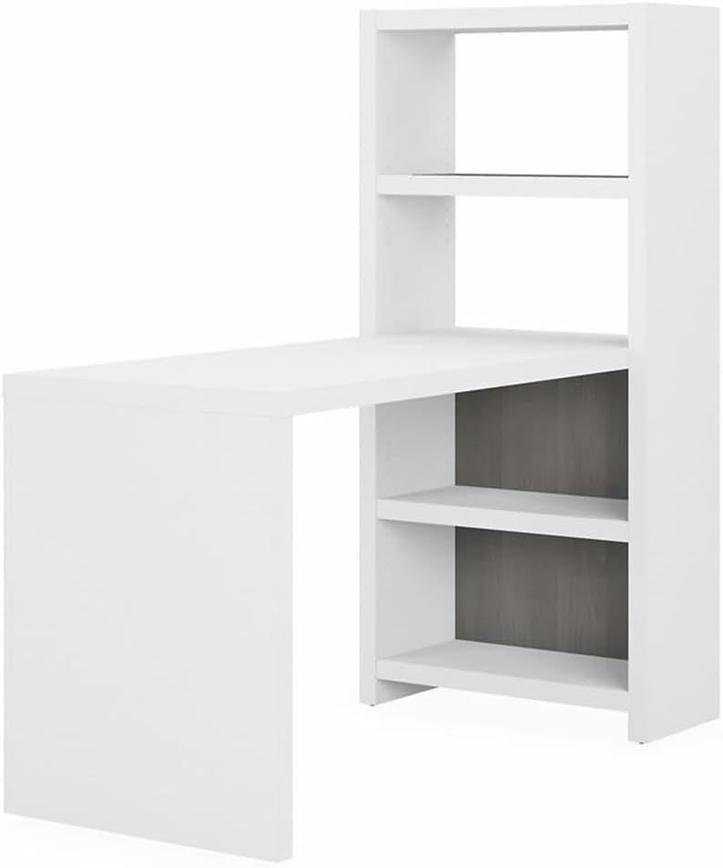 Echo White and Gray Counter Height Dining Table with Shelves