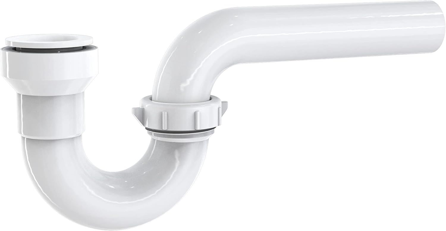 White Plastic Push-to-Connect Kitchen Sink P-Trap