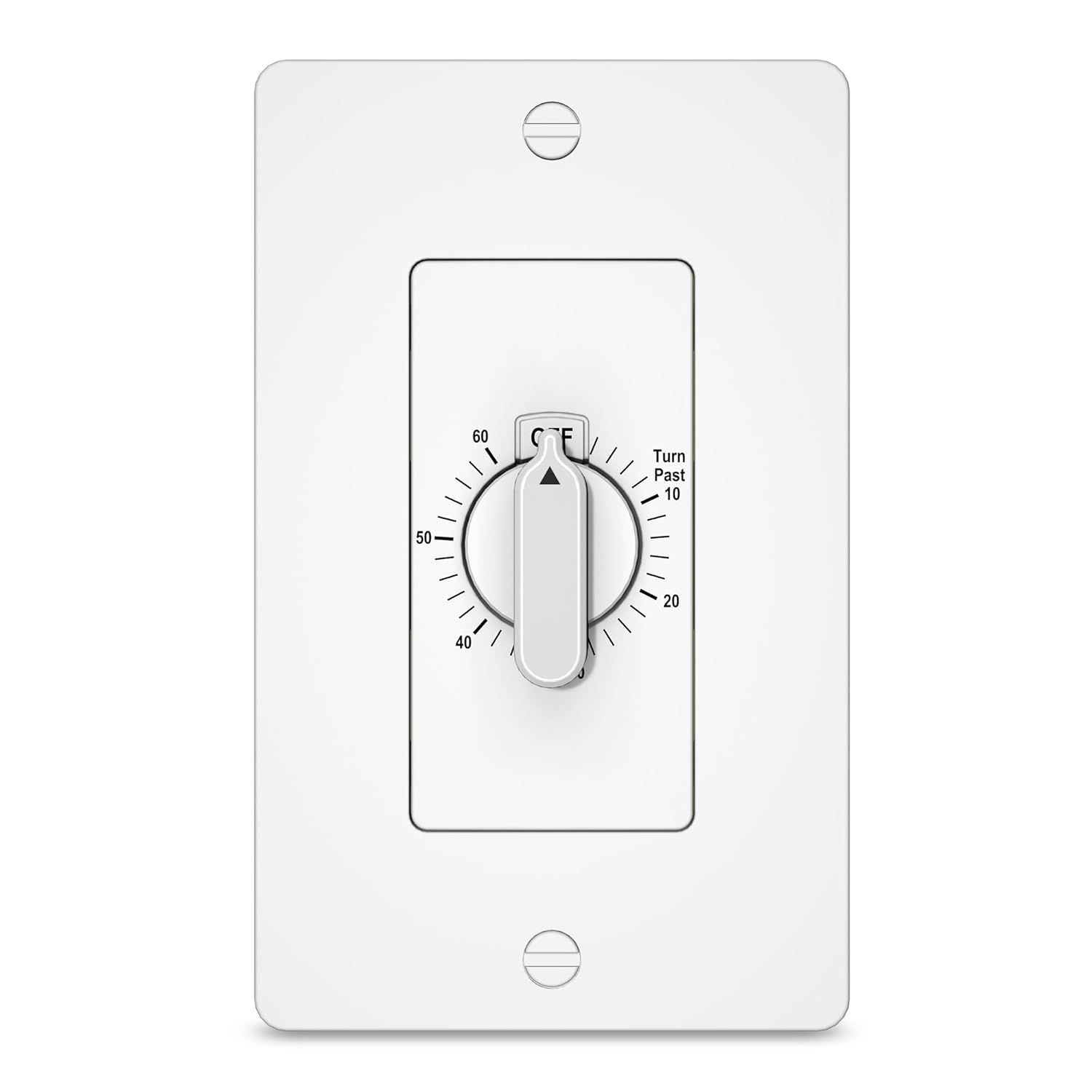 White Mechanical In-Wall Timer Switch with Dial