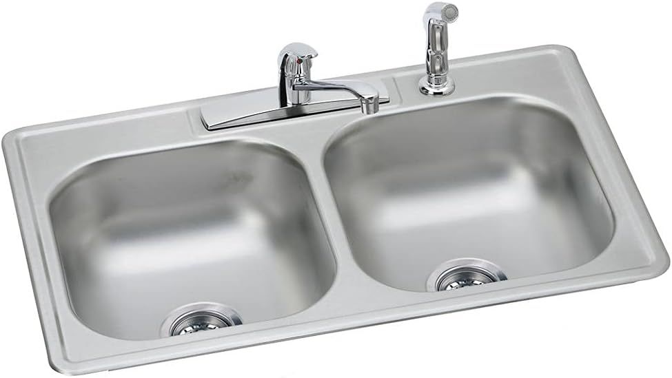 Dayton Satin Stainless Steel Double Bowl Drop-In Kitchen Sink