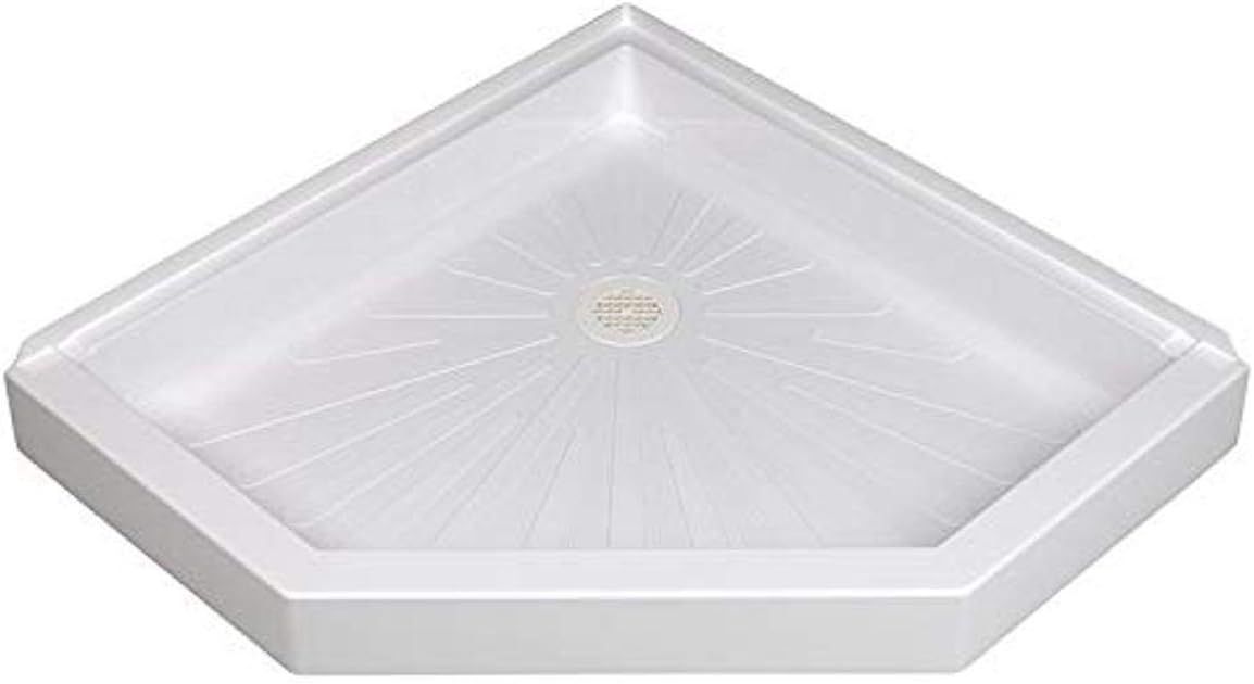 White Neo-Angle 36" Shower Base with Integral Drain