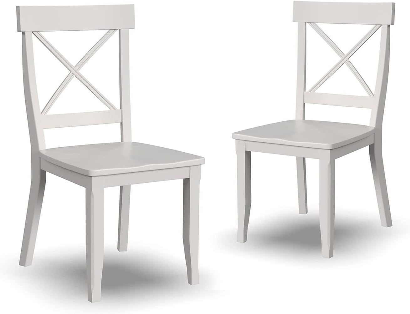 White Cross Back Solid Wood Side Chair Set