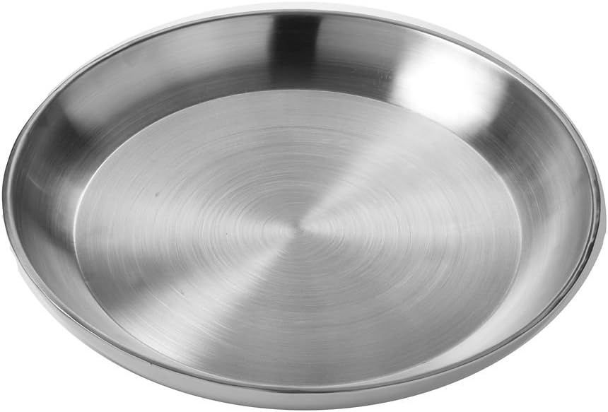 Silver Stainless Steel Double Wall Round Seafood Tray