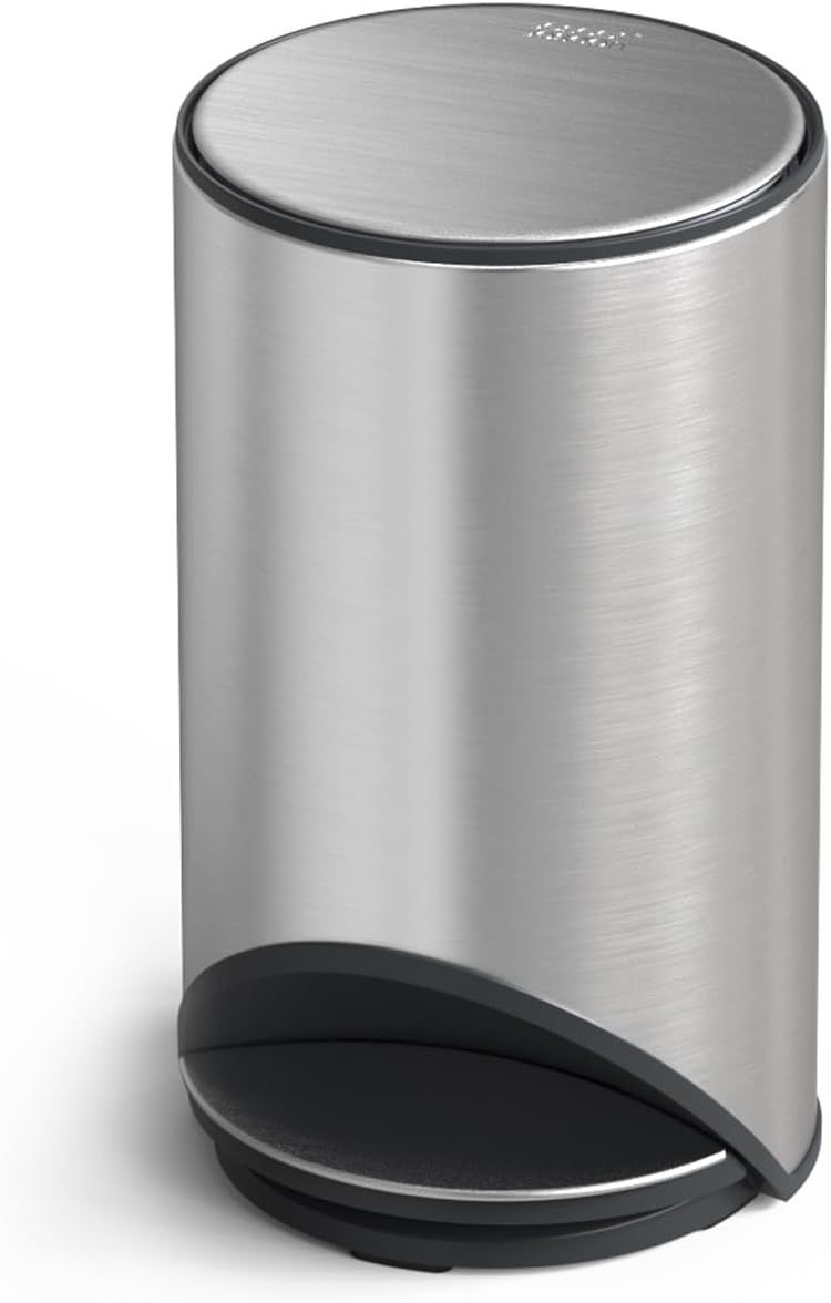 Stainless Steel 10L Slimline Pedal Trash Can with Soft-Close Lid