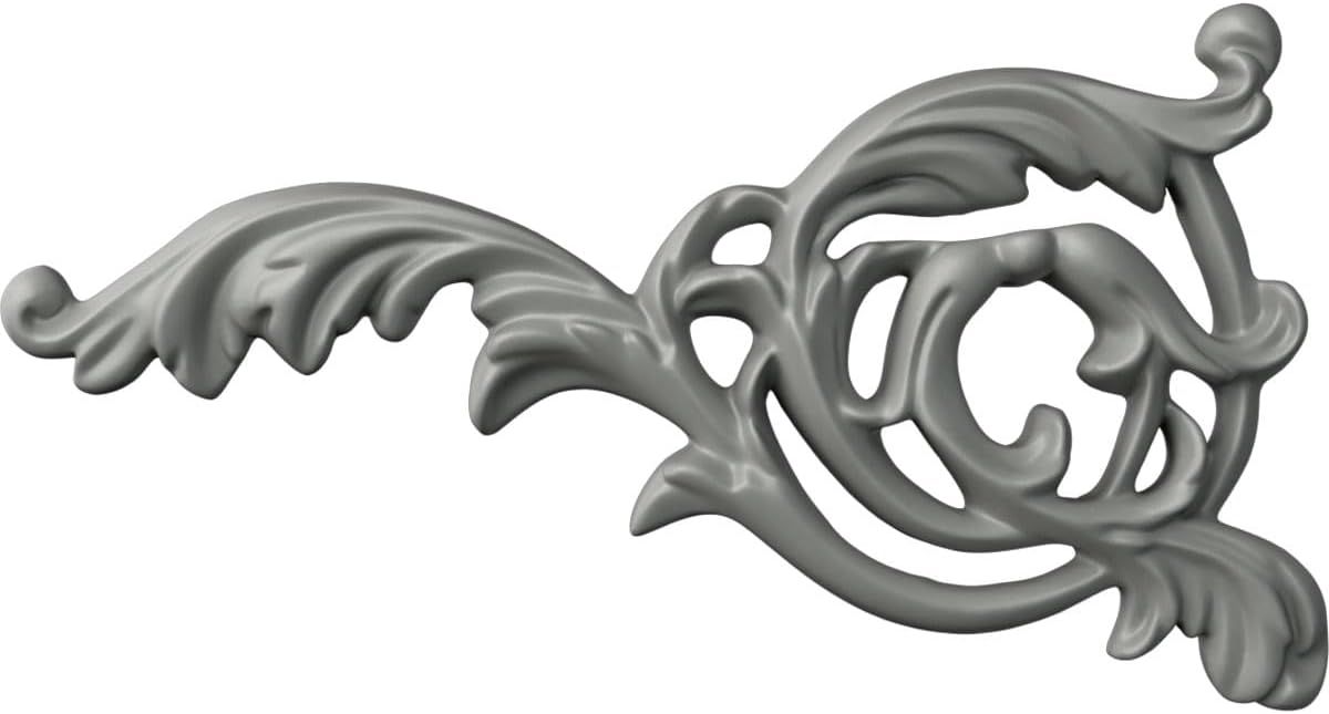 Primed Architectural Leaf Scroll Polyurethane Onlay, 7.75" x 4.125"