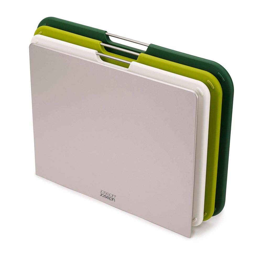 Joseph Joseph Color-Coded Plastic Cutting Board Set with Stand