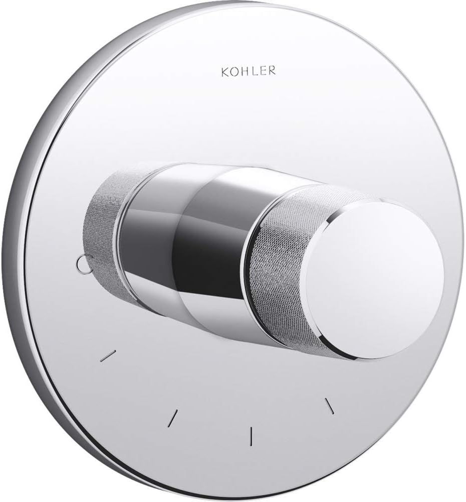 Polished Chrome Thermostatic Valve Trim with Lever Handle