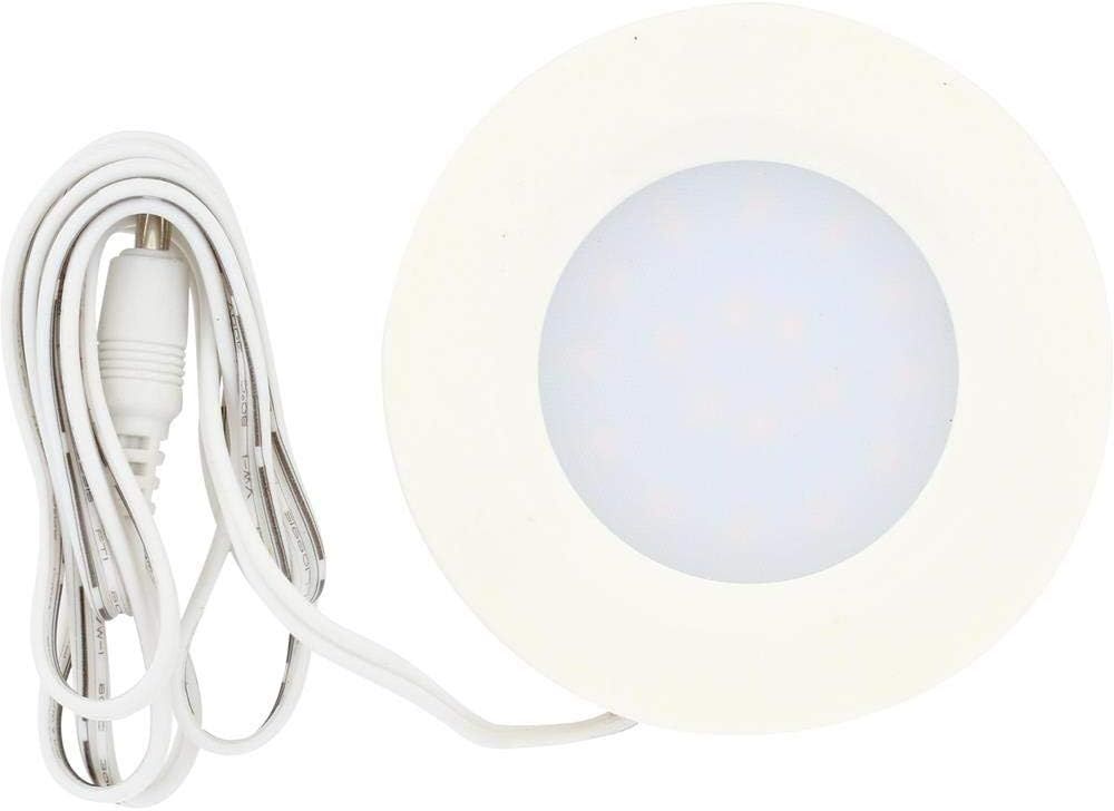 White Plastic 2.75" LED Ultra-Slim Plug-In Puck Light