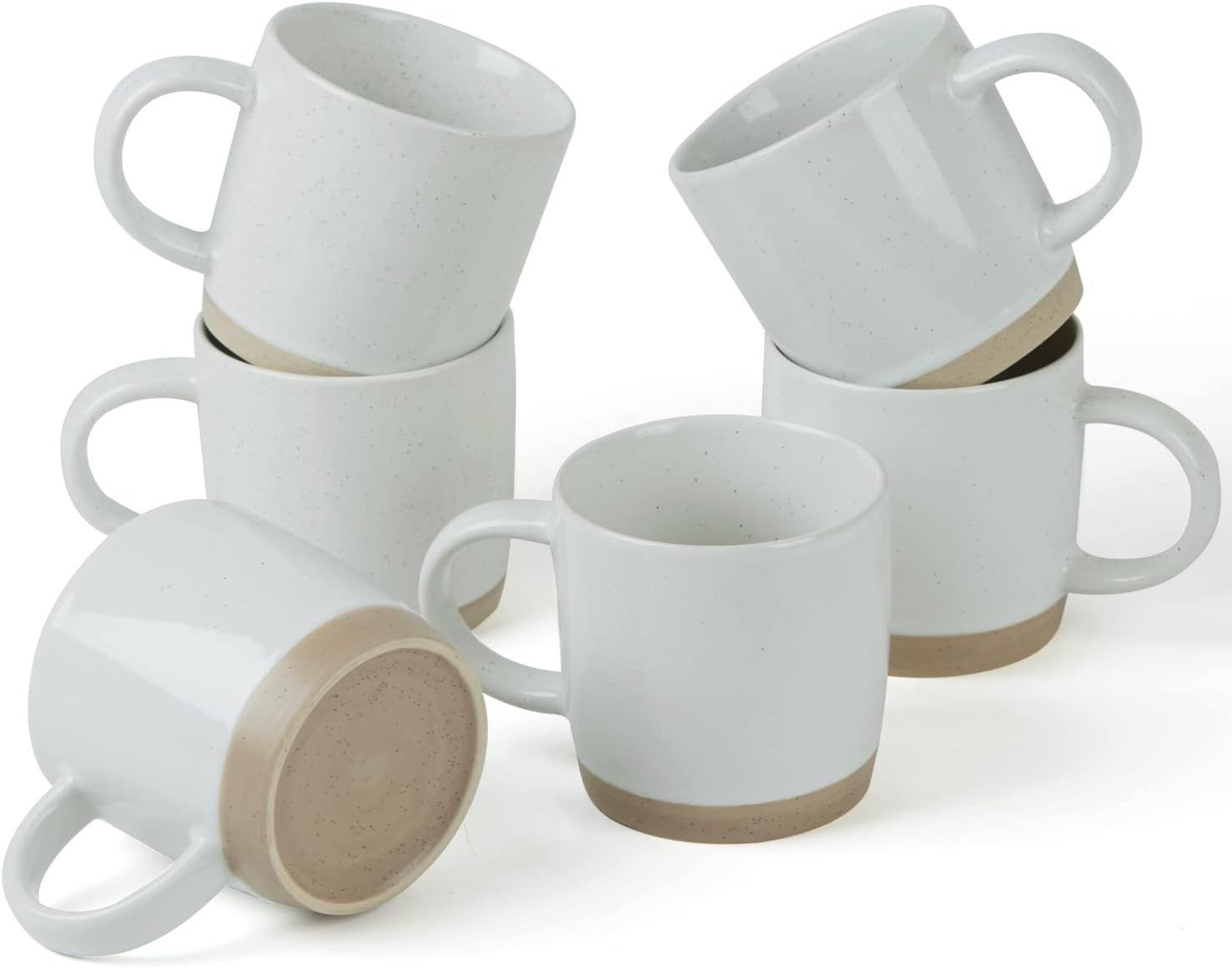 White Ceramic 12 oz Microwave Safe Coffee Mug Set