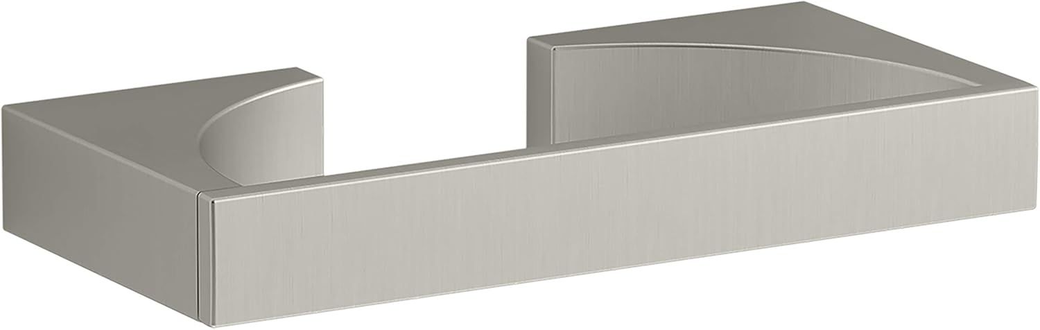 Minimalist Brushed Nickel Zinc Toilet Paper Holder