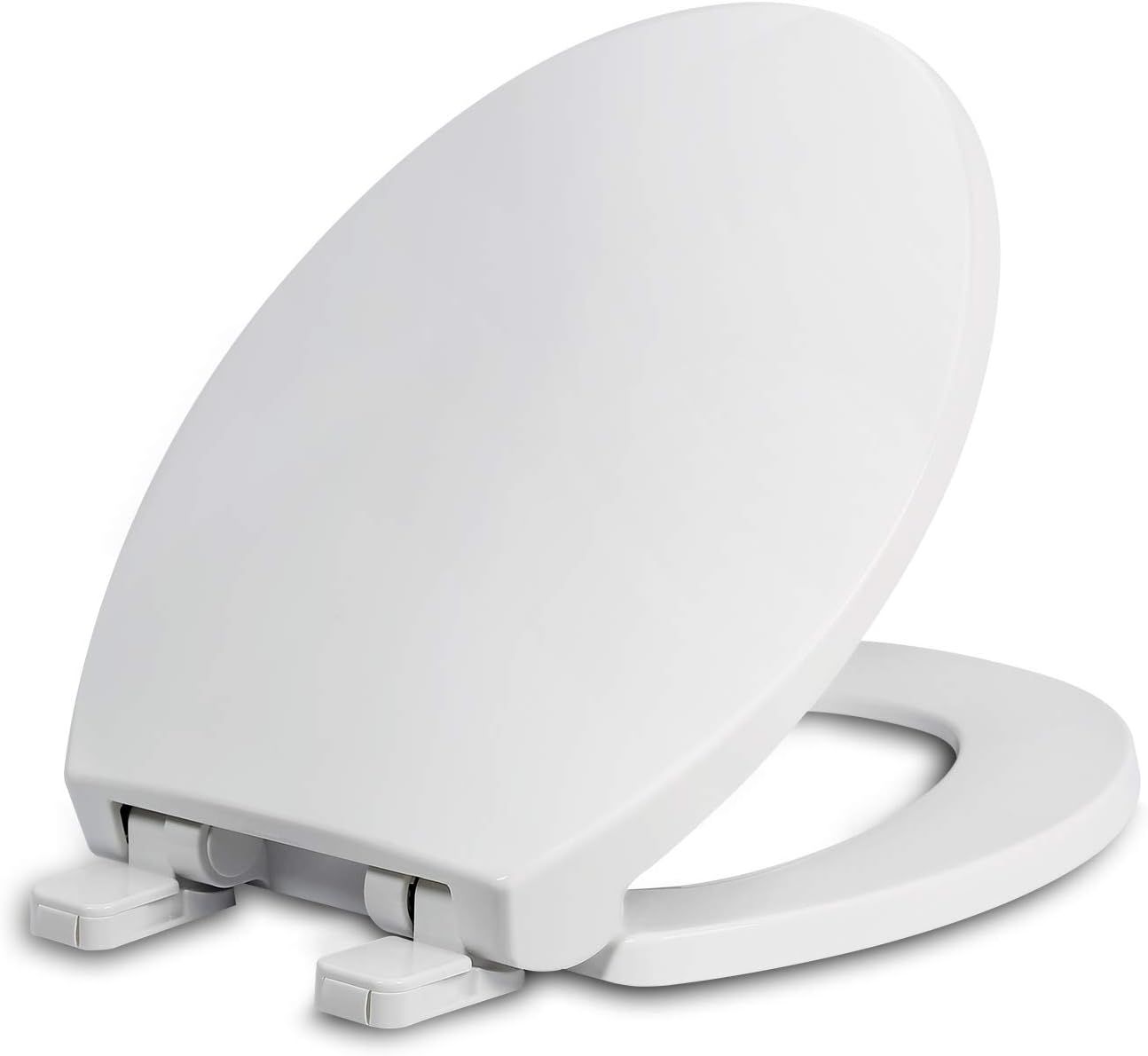 White Plastic Round Slow Close Toilet Seat with Lid