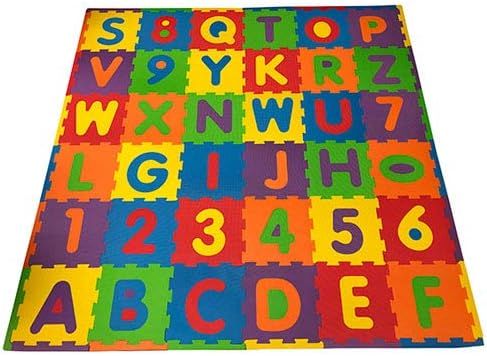 Multicolor Foam ABC/123 Interlocking Play Mat for Kids