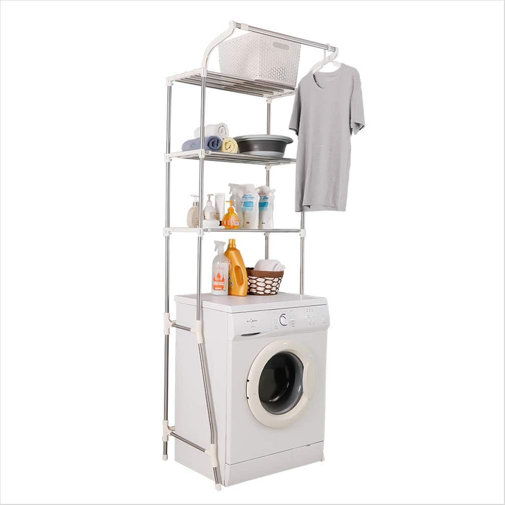 Adjustable White 3-Tier Over-the-Toilet Storage Rack