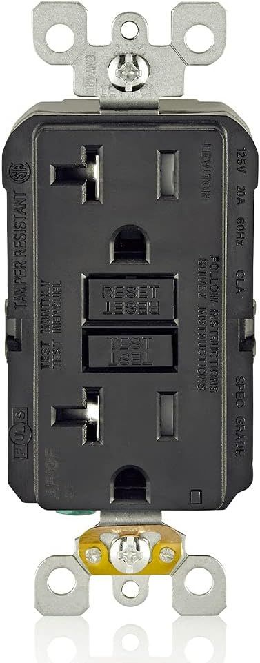 Black Tamper-Resistant Dual-Function AFCI/GFCI Outlet with LED Indicator