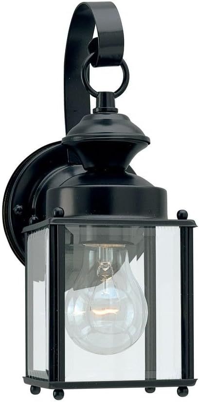 Jamestowne Elegance 11.25" Black Aluminum Outdoor Wall Lantern