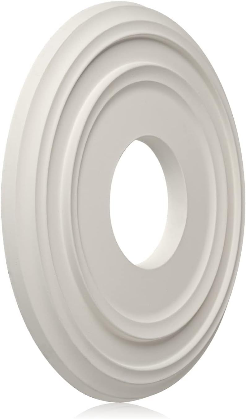 White Polyvinyl Ceiling Medallion for Light Fixtures, 12-3/8"