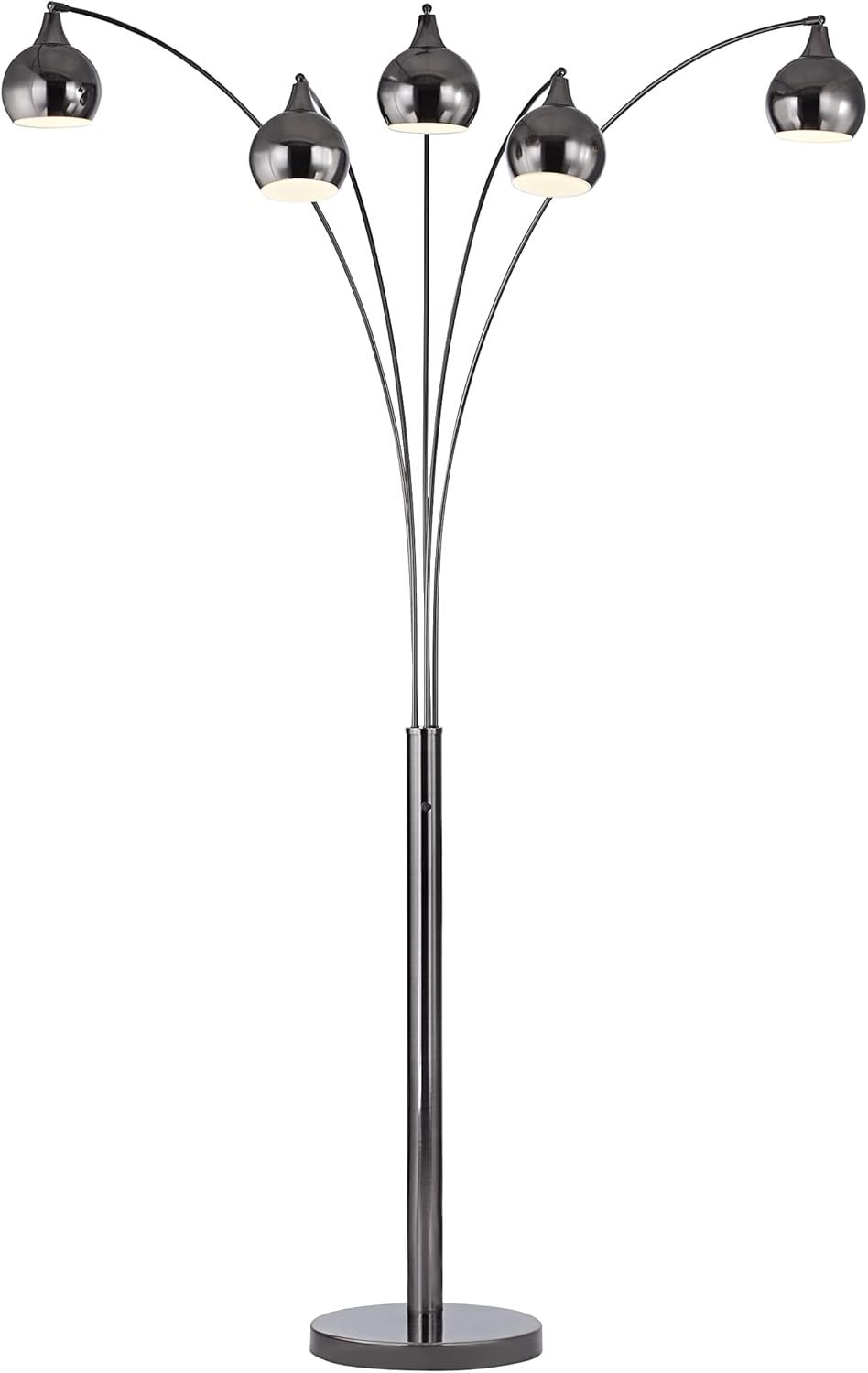 Amore 86" Black Nickel 5-Arc LED Floor Lamp