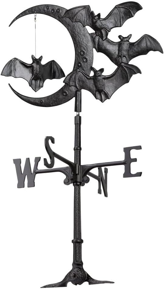 Black Aluminum Halloween Bat Rooftop Weathervane