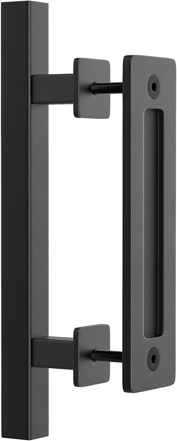 Matte Black 12" Sliding Barn Door Handle Set