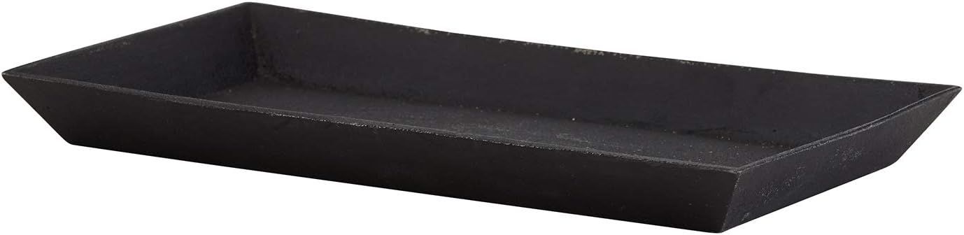 Rectangular Black Cast Iron Serving Tray, 10.2 x 5.8 Inches