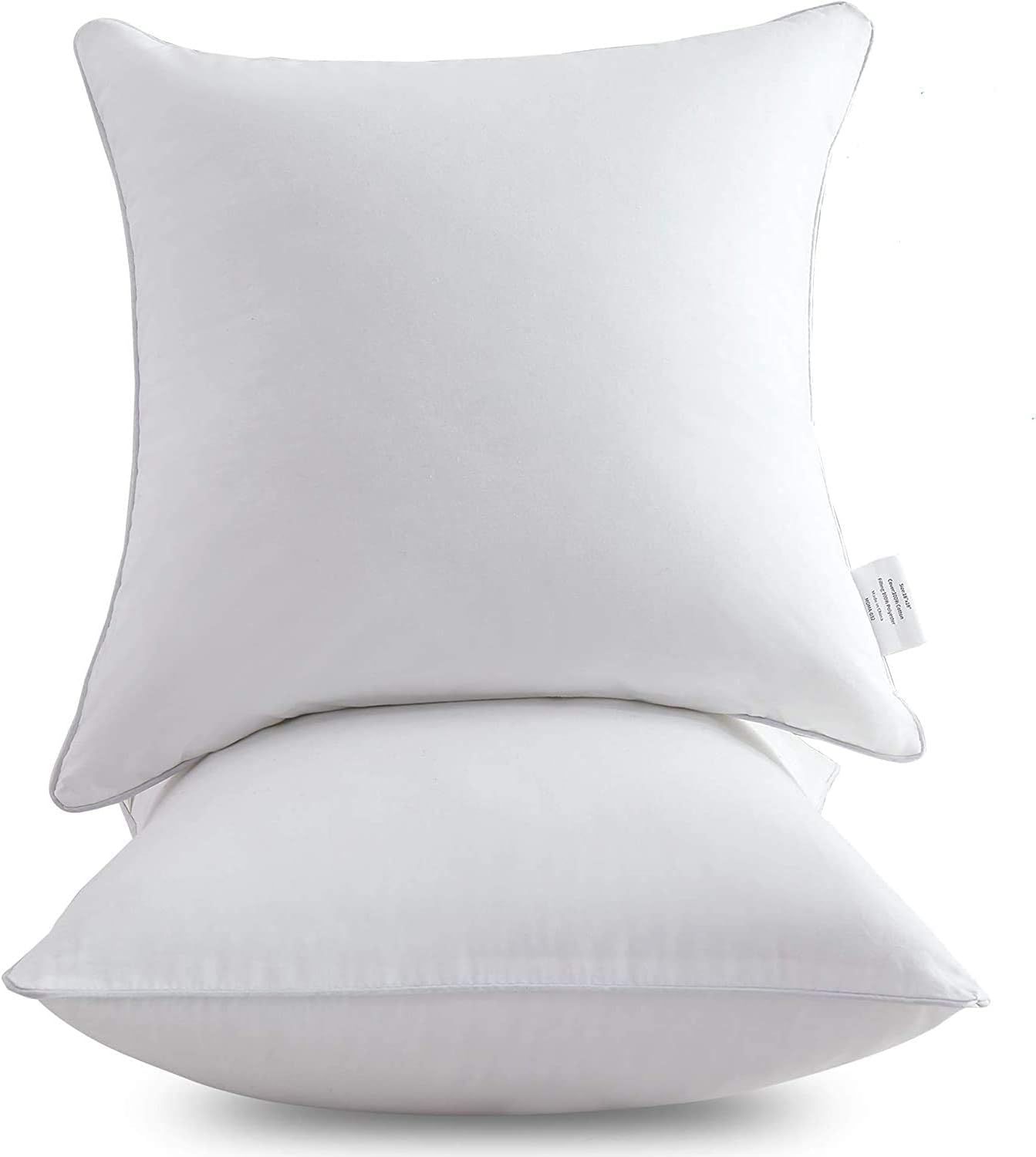 White Down Alternative Square Throw Pillow Inserts Set